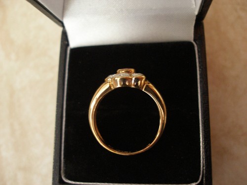 9 CARAT GOLD RUBY & DIAMOND SET CLUSTER RING MADE IN ENGLAND BRAND NEW IN BOX - Picture 4 of 4