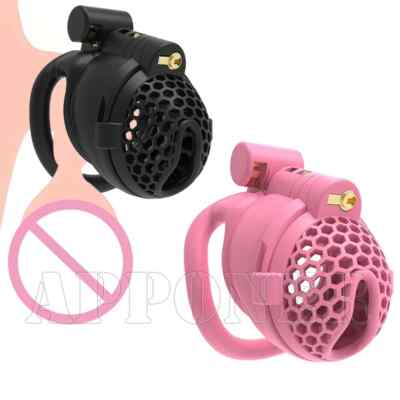 Male Chastity Cage Chastity Lock Sissy Pink Black Breathable Ring Anti-Cheating
