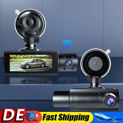 2/3 Lens Dash Cam Rear View Camera HD 1080P Car Camcorder G-Sensor Built-in WiFi