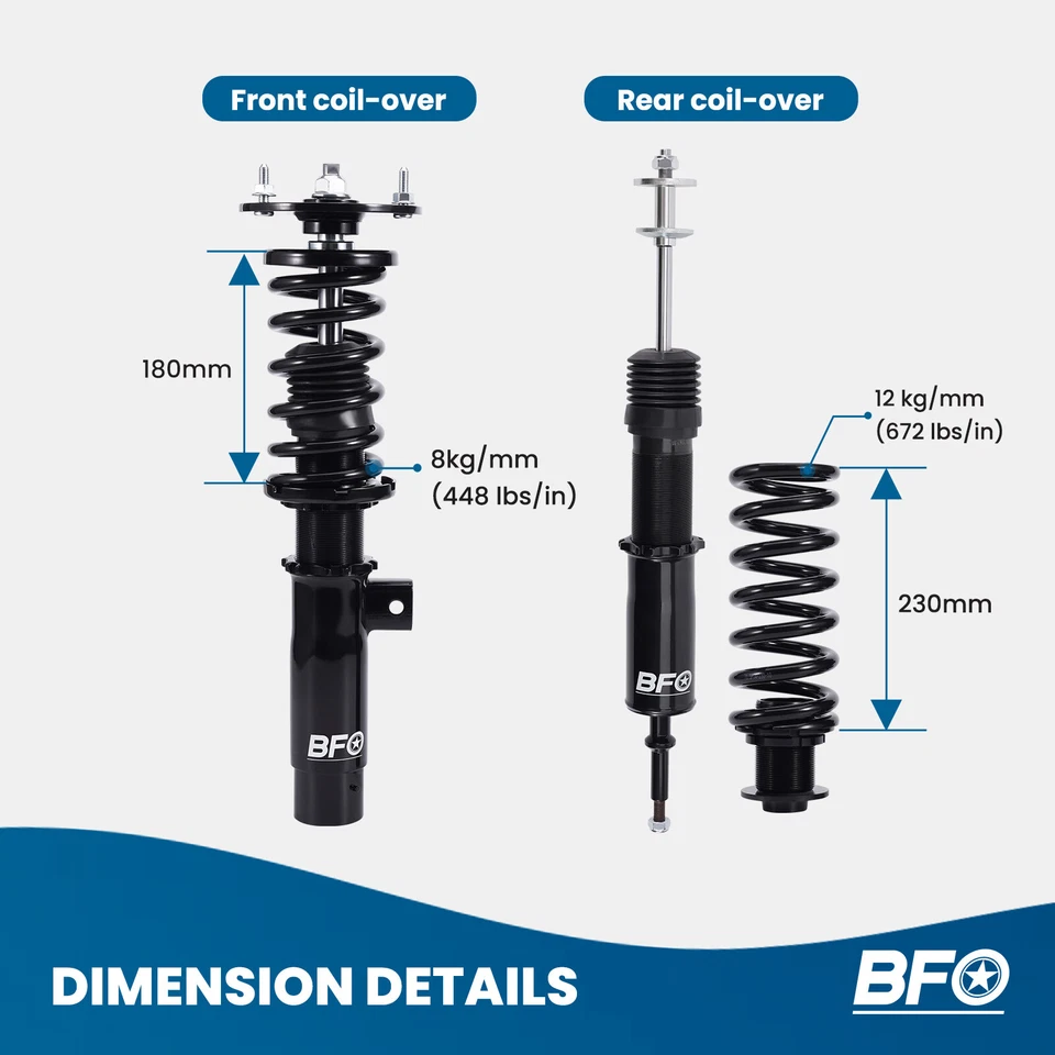Coilovers para BMW Serie 3 325i 328i 335i E91 E92 tracción trasera altura ajustable Foto 4 de 4