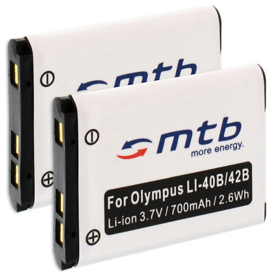 2x Akku Li-40b/Li-42b für Olympus FE-5050, FE-5500, IR-300,SP-700, TOUGH TG-310
