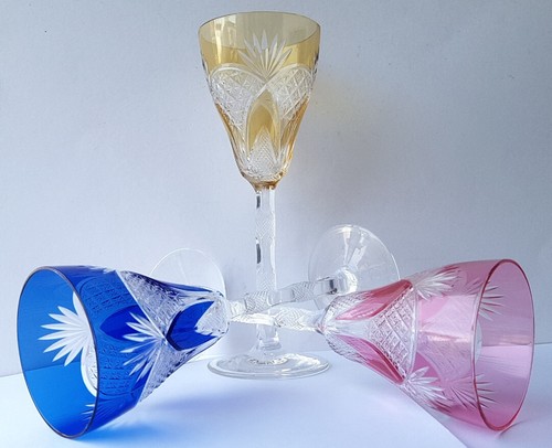 1. von 3. Glas Weinglas handgeschliffen poliert um 1900 L394 - Picture 9 of 9