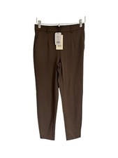 Object Lisa Pant Trousers Brown Size 8 NWT RRP 38 Designer Slim