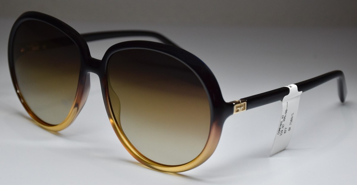 Givenchy GV 7180/S GLNJL Brown Yellow Sunglasses Gradient 61mm Round Oval Flash Givenchy GV 7180/S GLN 61JL Women main image 2