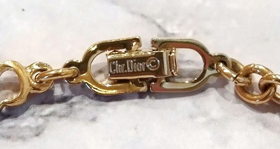 ヴィンテージ⭐︎クリスチャンディオール　チェーン　アクリル　バングル CHRISTIAN DIOR Bracelet Bangle Chain AUTH Logo Vintage CD