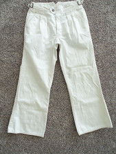 Vtg 70 s Punk Levi s White Jeans Wide Leg Pleats Tab Waist 31 x 28 Dance Party