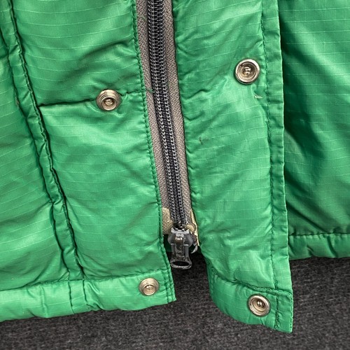 Vintage North Face Puffer Down Jacket Green Brown Label USA 70s 80s Rare Mens L - Picture 10 of 21