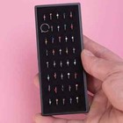 40pcs/Box Stainless Steel Rhinestone Nose Hoop Rings - Fashionable Nose Piercing