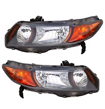Front Headlights Pair Set for 06-09 Honda Civic Coupe (Manual) Left & Right