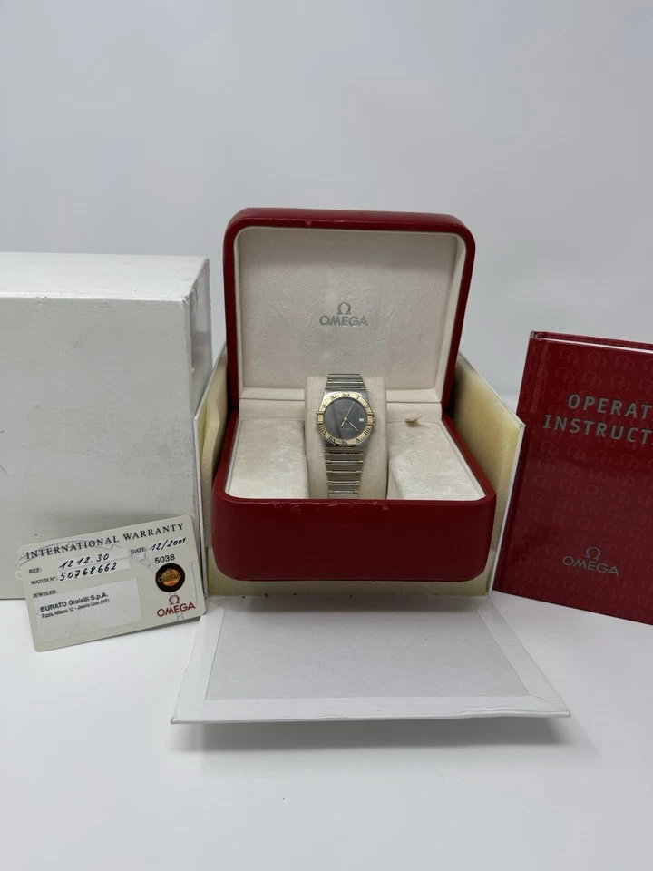 Omega Constellation 18ct Gold/Steel Watch with Box & Papers - Image 2 of 4