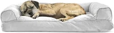 Furhaven Pet Dog Bed - Quilted Pillow Cushion Traditional Sofa-Style Living Room