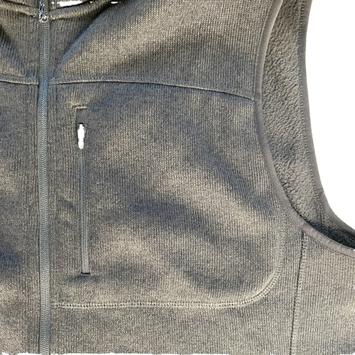 LL Bean Mens L Slightly Fitted Vest Black Fleece Full Zip Pockets Phillips 66 - Picture 4 of 8