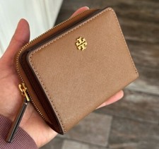 New Tory Burch Emerson Mini Saffiano Leather Wallet Moose 147606