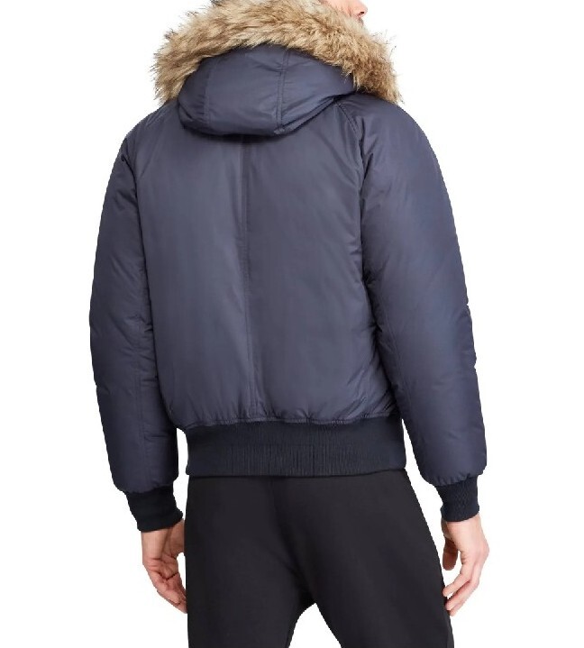 Ralph Lauren Purple Label RLX Navy Quilted Faux Fur Hooded Puffer