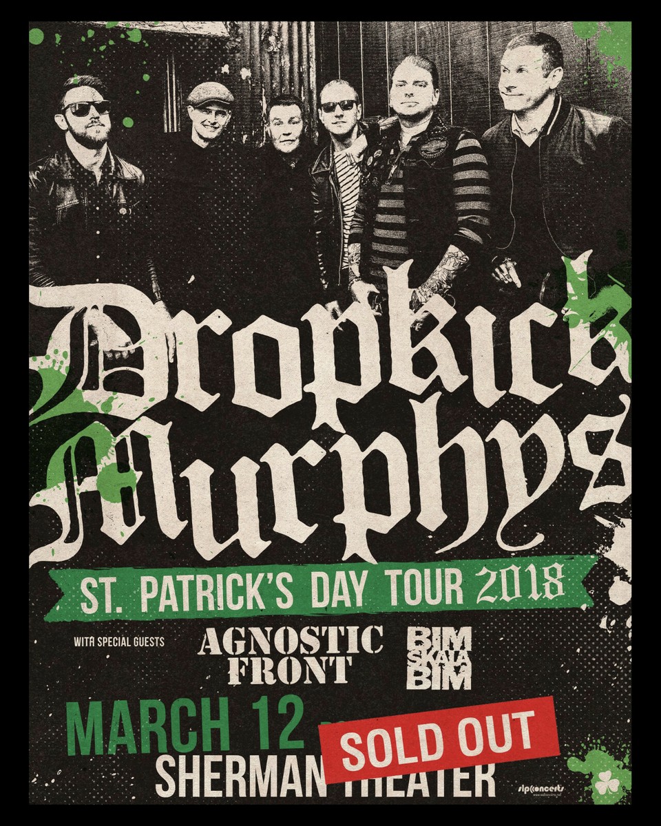 Dropkick Murphys 2018 St Patricks Day Concert Poster - 8x10 Color