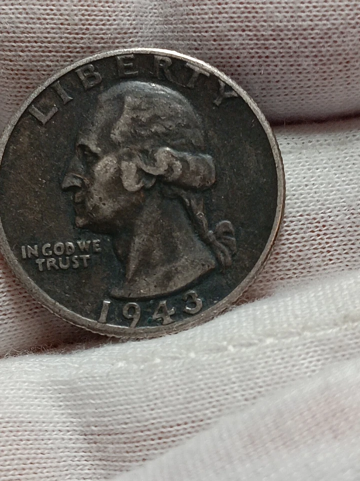 1943 Washington Quarter stunning BLACK BEAUTY Au Choice  O/255 - Image 4 of 4