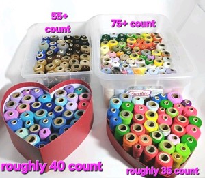 Large Lot Of 200+ Spools Of Acridel Pretty Punch Thread Vintage Colors W Racks