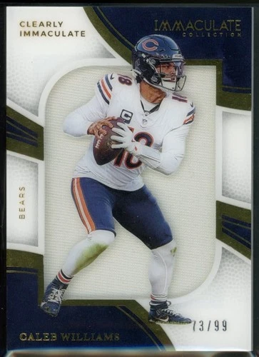Caleb Williams 2025 Immaculate Clearly Jerseys #/99 Jersey Patch Chicago Bears