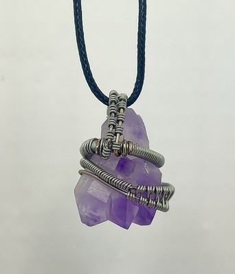 Elestial Amethyst Wire Wrapped Pendant Necklace (Handcrafted by peacependants)