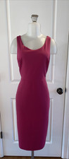 Betsey Johnson Size 6 Wiggle Sheath Stretch Scoop Neck Pink Dress Sleeveless