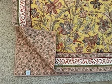 The Company Store king size yellow/red/pale pink flower quilt