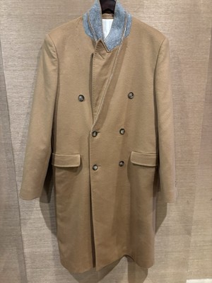 Rare! MAISON MARGIELA x H&M Camel Wool Overcoat W/ Inverted lapels US 44R