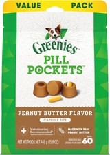 Greenies Pill Pockets for Dogs Large Size, Soft 60 Count Pack of 1 , Capsule