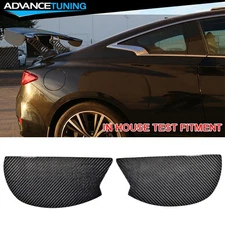 V3 Style Universal GT Carbon Fiber CF Rear Trunk Spoiler Wing Side Plates - 2PCS