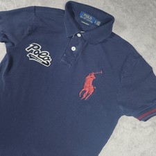 Polo Ralph Lauren Polo Shirt Mens Small Navy Custom Slim Fit Big Pony Preppy