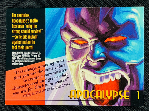1994 Fleer Marvel Masterpieces - APOCALYPSE #1 - Marvel Comics Trading Card - Picture 2 of 2