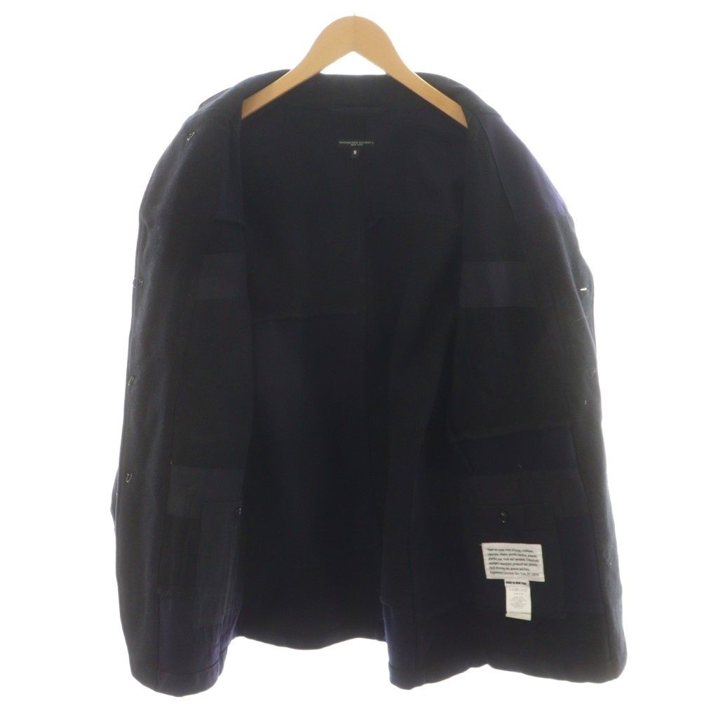 Engineered Garments Patchwork Wool Jacket S Navy … - image 4