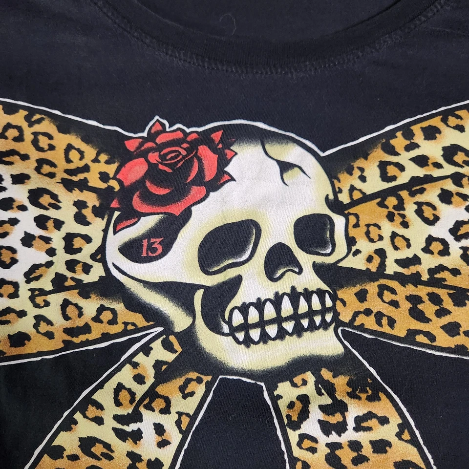 Lucky 13 Womens Skull Bow Baby Doll Shirt Sz XL - Punk / Rockabilly  - Image 3 of 4