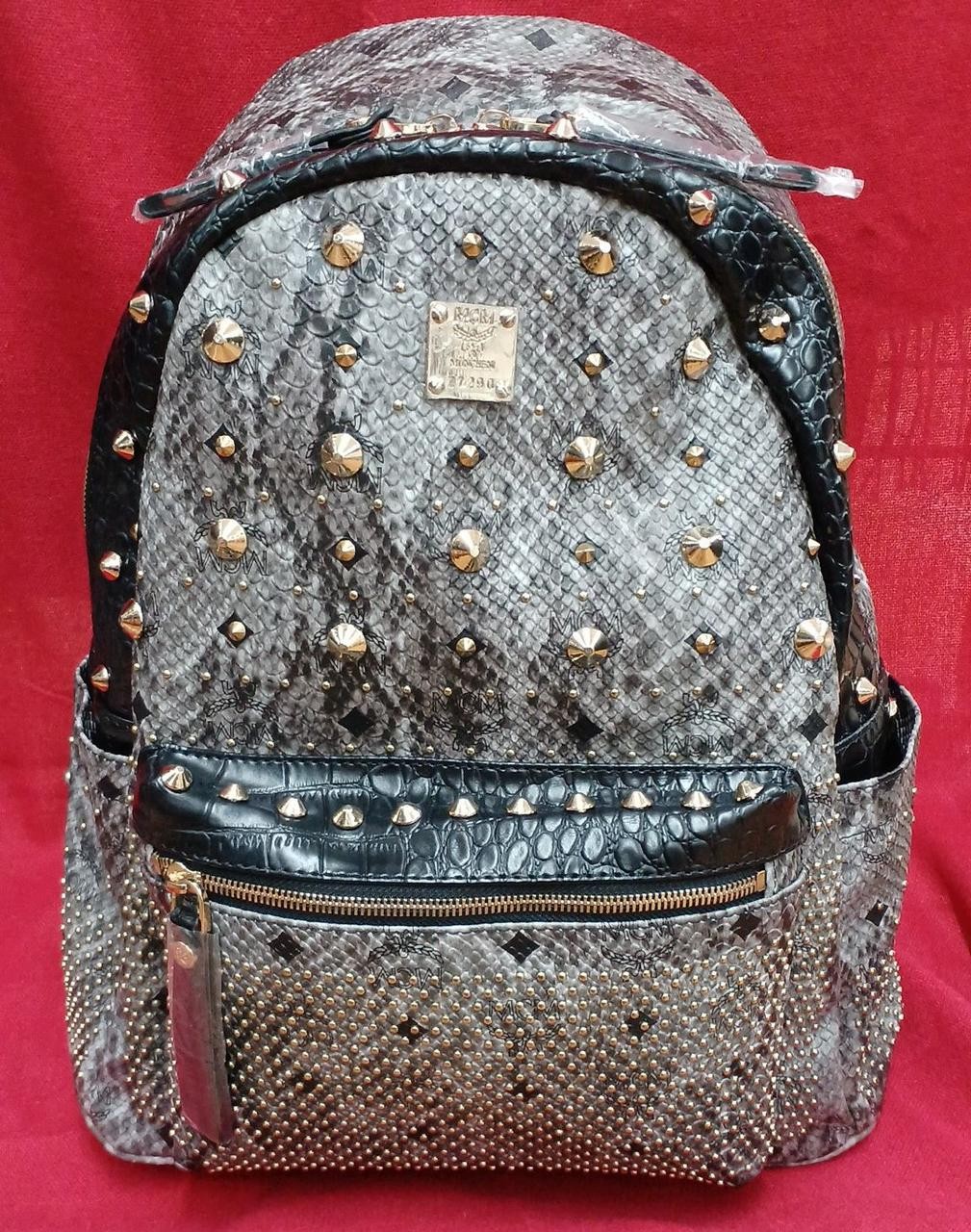 MCM Z7290 Studded Python Backpack Japan - image 1