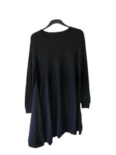 Cos Black Wool Tunic Dress Asymmetric Hemline Size Med lagenlook boho