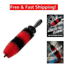Master Wheel Tire Brush: Long Soft Bristle Detailing Tool for Cars  Bikes