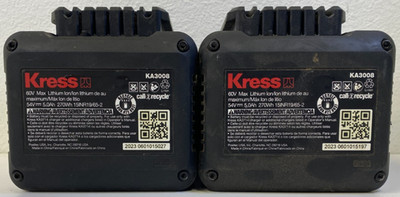 LOT 2) Kress KA3008 60V 5.0Ah Li-Ion Power Tool Battery High Capacity UNTESTED
