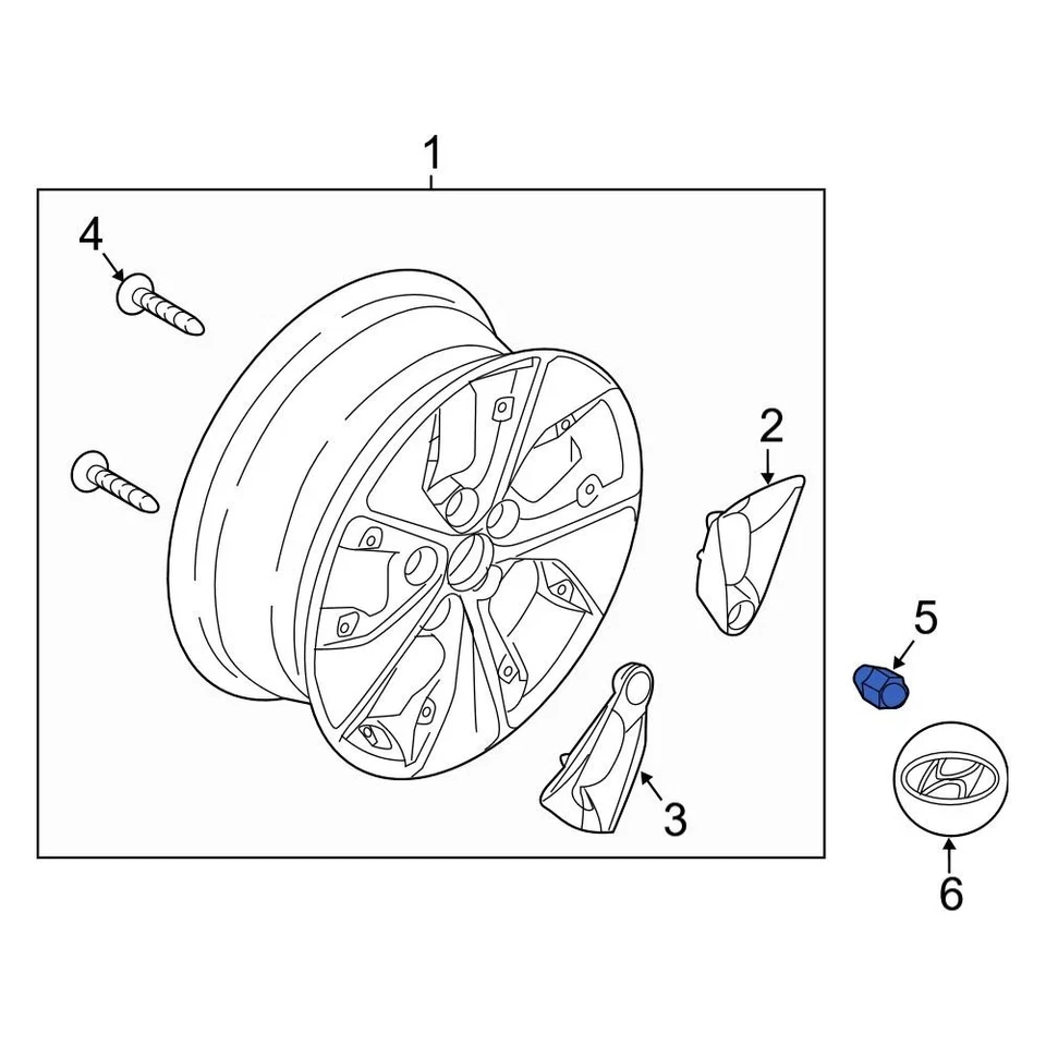 For Hyundai Sonata 2006-2017 Hyundai 529503Y000 Wheel Lug Nut Foto 4 de 4