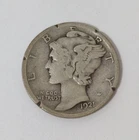 1921-D MERCURY DIME - CUTS ON RIM