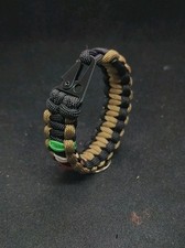 Bracciale Paracord Black Coyote Brown Con  Gancio In Metallo Fatto A Mano 