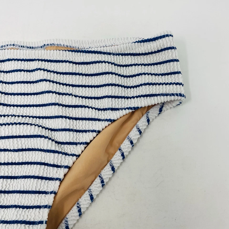 Parte inferior de bikini J Crew Crewcuts jóvenes niñas talla 10 a rayas blanco/azul 2489 Foto 4 de 4
