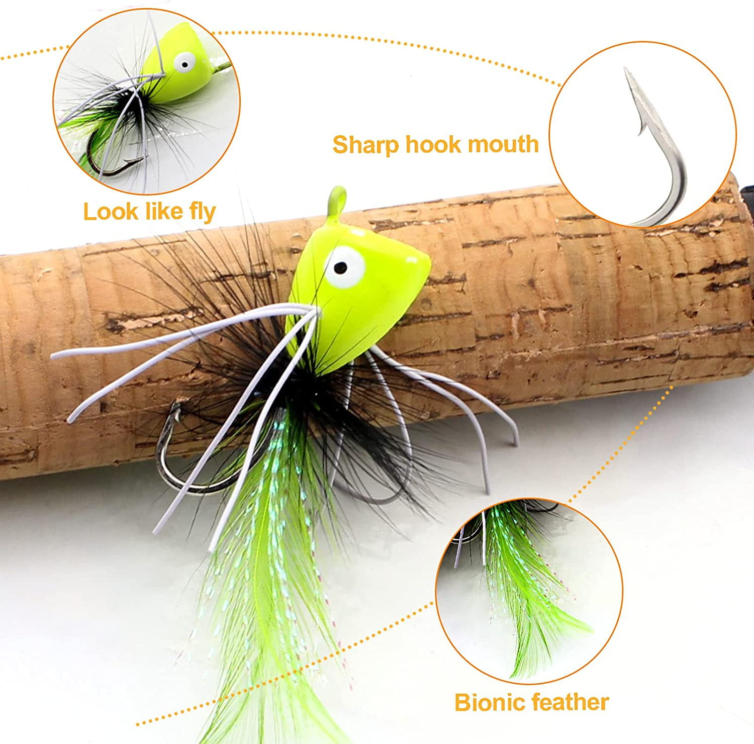 Fly Fishing Poppers Fly Fishing Dry Flies Topwater Fishing Lures Bass Popper Fli - Image 3