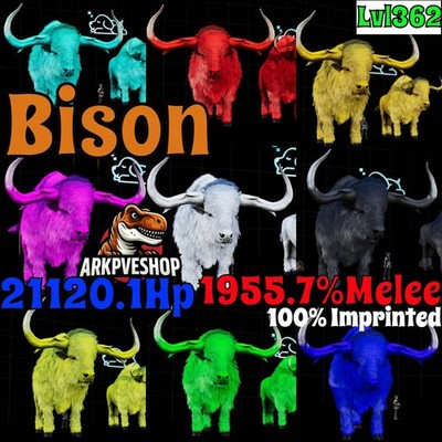 ASA PVE  ARK Survival Ascended Bison 362Lvl 1955.7% Melee