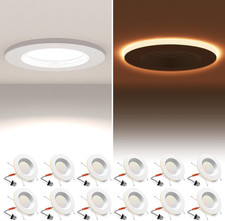 12 Pack 5/6 Inch LED Can Lights with Night Light, Metal 5CCT Retrofit Recessed L