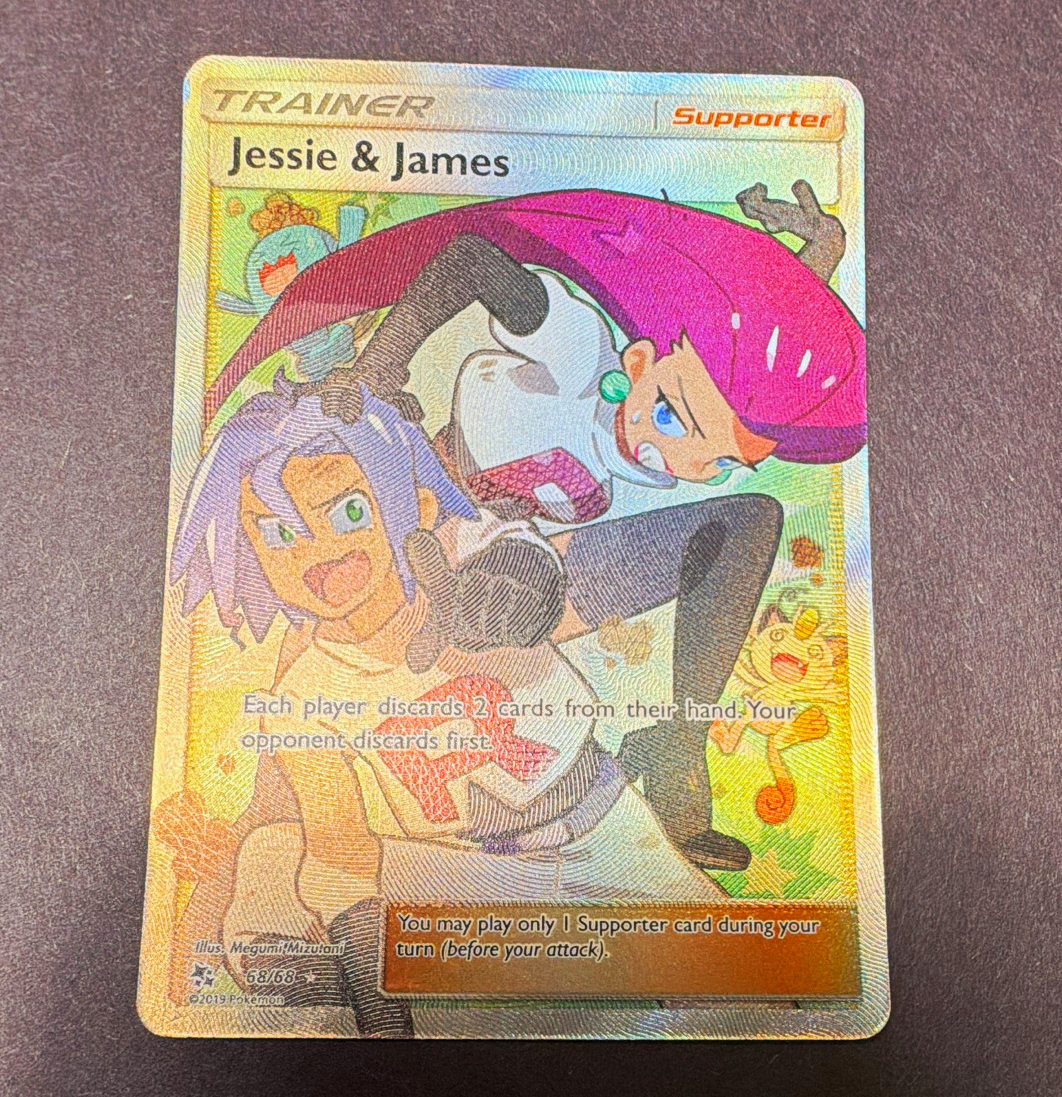 Pokemon Jessie & James 68/68 Hidden Fates Holo English Ultra Rare Full Art