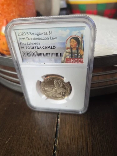 2020 S PROOF SACAGAWEA DOLLAR NGC PR-70 DCAM - ANTI-DISCRIMINATION - SLABBED -$1