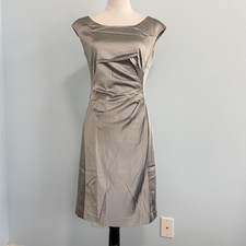 Lauren Ralph Lauren Women’s Sheath Silver Grey Satin Dress Size 4