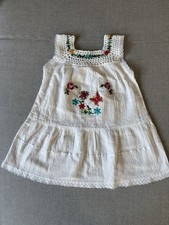 Girls White Cotton Beach Dress With Embroidery Size 3T