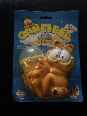 Vintage GARFIELD Air Action for Babies Squeeze Toy Rattle REMCO Baby NIP Paws