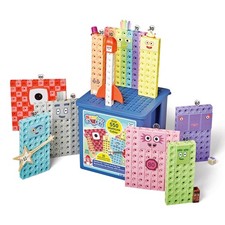 hand2mind Numberblocks Heroes with Zeroes MathLink Red, Blue, Green, Yellow