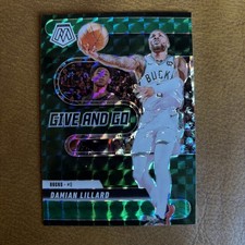 2024-25 Panini Mosaic - Give and Go Damian Lillard #14 Green Mosaic Prizm